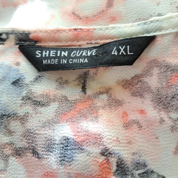 PLUS SIZE FLORAL PRINT FLOUNCE SLEEVE RUFFLE DRESS NWOT SIZE 4X - Picture 11 of 15